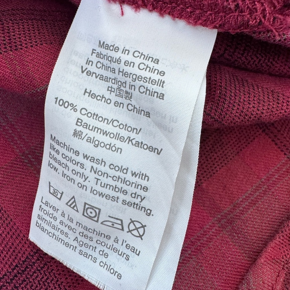 Madewell Oversized Ex-Boyfriend Button Down Red Shirt Chenille Yarn Plaid XS - Picture 7 of 7